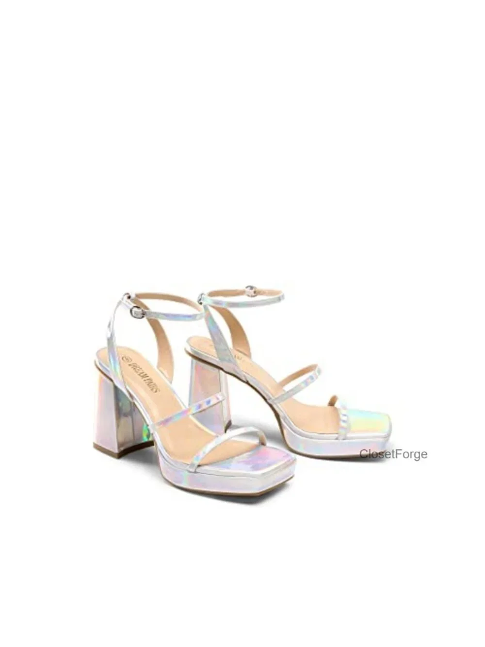 Platform Strappy Heels Open Toe Ankle Strap Square Party Sandals Y2K Dress Shoes